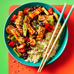 Easy Vegan Tofu Black Bean Stir Fry