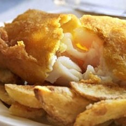 Golden Beer-battered Fish with Chips &amp; Tartar Sauce