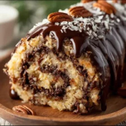 German Chocolate Cake Roll