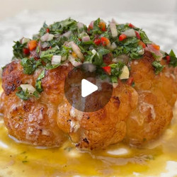 Roasted Cauliflower With Garlicky Yoghurt, Tahini And Chimichurri