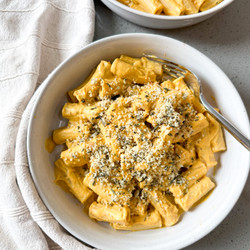 Creamy Pumpkin Rigatoni With Rosemary Breadcrumbs