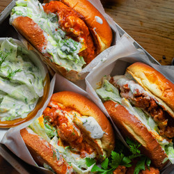 Crispy Buffalo Chicken Sandwich With Ranch Slaw