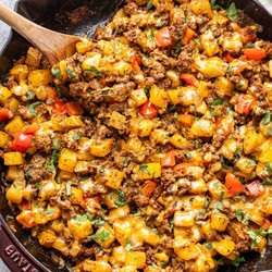Mexican Ground Beef And Potato Skillet