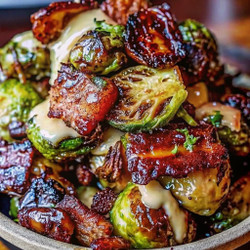 Honey-Glazed Roasted Brussels Sprouts with Bacon