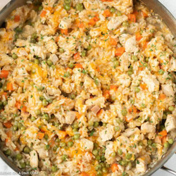 Cheesy Chicken And Rice Skillet Recipe