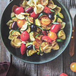 Farfalle with Zucchini, Tomatoes, Olives and Feta