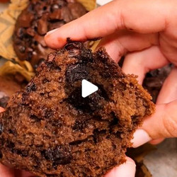 Eggless Double Chocolate Chip Muffins
