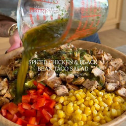 Spiced Chicken &amp; Black Bean Taco Salad With Cilantro Lime Vinaigrette