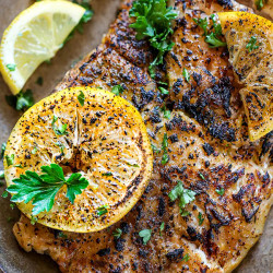 Baked Lemon Garlic Red Snapper Fish