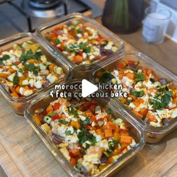 Moroccon Inspired Chicken &amp; Feta Couscous Bakes