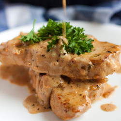 Easy Creamy Garlic Parmesan Keto Pork Chops