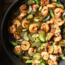 Ponzu Zucchini With Shrimp