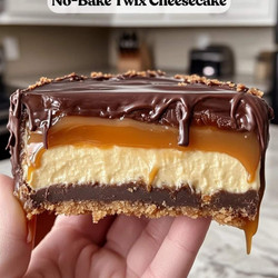 Homemade No-Bake Twix Cheesecake