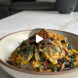 Caramelized Lemon Shredded Squash And Kale Salad
