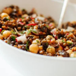 Lemony Lentil And Chickpea Salad With Radish And Herbs