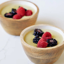 Matcha Custard With Berries