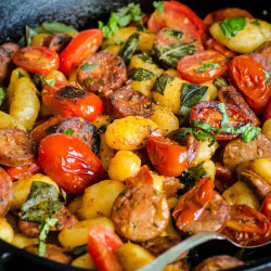 Gnocchi Skillet With Chicken Sausage &amp; Tomatoes