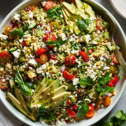 Corn, Tomato, And Avocado Quinoa Salad