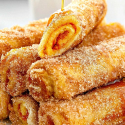 Pumpkin French Toast Roll-ups