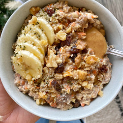 Carrot Scrambled Oats Yogurt Bowl