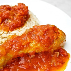Greek Chicken Cooked In Tomato-kotopoulo Kokkinisto