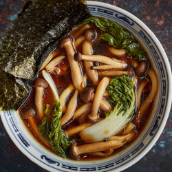 Vegan Mushroom Miso Soup With Udon Noodles