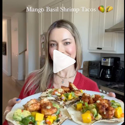 Mango Basil Shrimp Tacos! 🥭🍤🌮