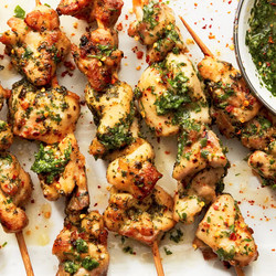 Air Fryer Garlic-parmesan Chicken Skewers