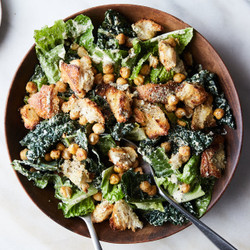 Vegan Caesar Salad With Crisp Chickpeas