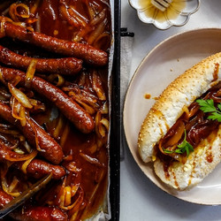 Sausage And Onion Tray Bake