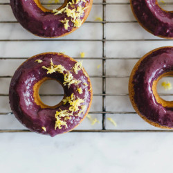 Baked Lemon Donuts With Blackberry Glaze (gluten-free, Paleo)