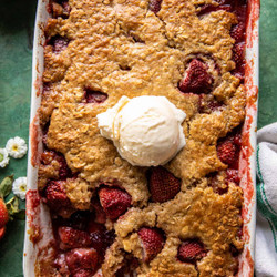Brown Sugar Strawberry Cobbler