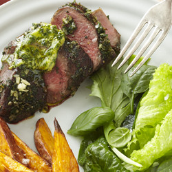 Roasted Lamb Rumps With Herb Caper Butter