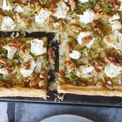 Leek, Goat’s Cheese, Walnut &amp; Lemon Tart