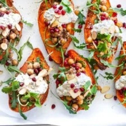 Stuffed Sweet Potatoes With Chickpeas