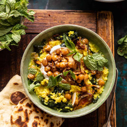 Souper Creamy Golden Rice With Spiced Chickpeas