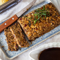 Lentil Loaf With Balsamic Onion Gravy