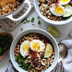 Corn And Mushroom Ramen Bowls