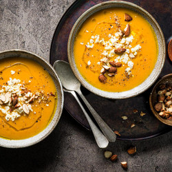 Geröstete Kürbissuppe Mit Feta