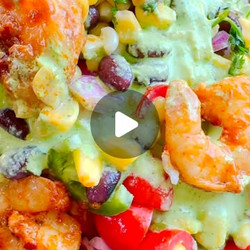 Mexican Shrimp Bowl &amp; Corn Salsa With Cilantro Lime Sauce
