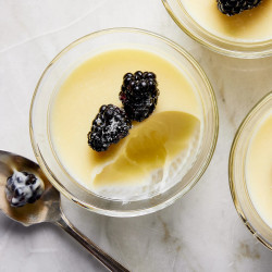 Lime Posset With Sugared Blackberries