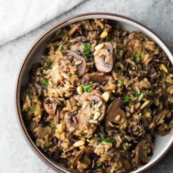 Instant Pot Wild Rice Pilaf With Mushrooms And Pine Nuts