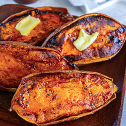 Baked Sweet Potato Halves (viral Method)
