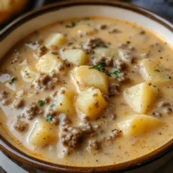 Crockpot Creamy Potato &amp; Hamburger Soup Recipe
