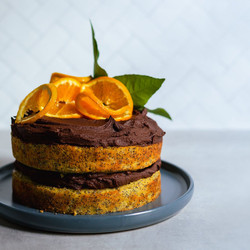 Easy Orange Poppyseed Cake With Chocolate Ganache