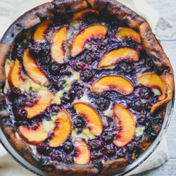 Blueberry &amp; Peach Flaugnarde (clafoutis)
