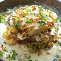 Roasted Cauliflower Steaks With Tahini