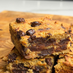 Tahini Date Chickpea Blondies