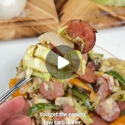 10-minute Low Carb Sausage &amp; Cabbage Dinner