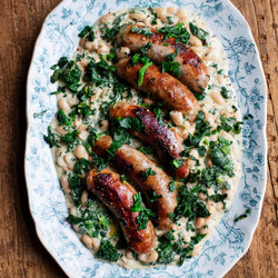Sausages With Spinach And Cannellini Beans
